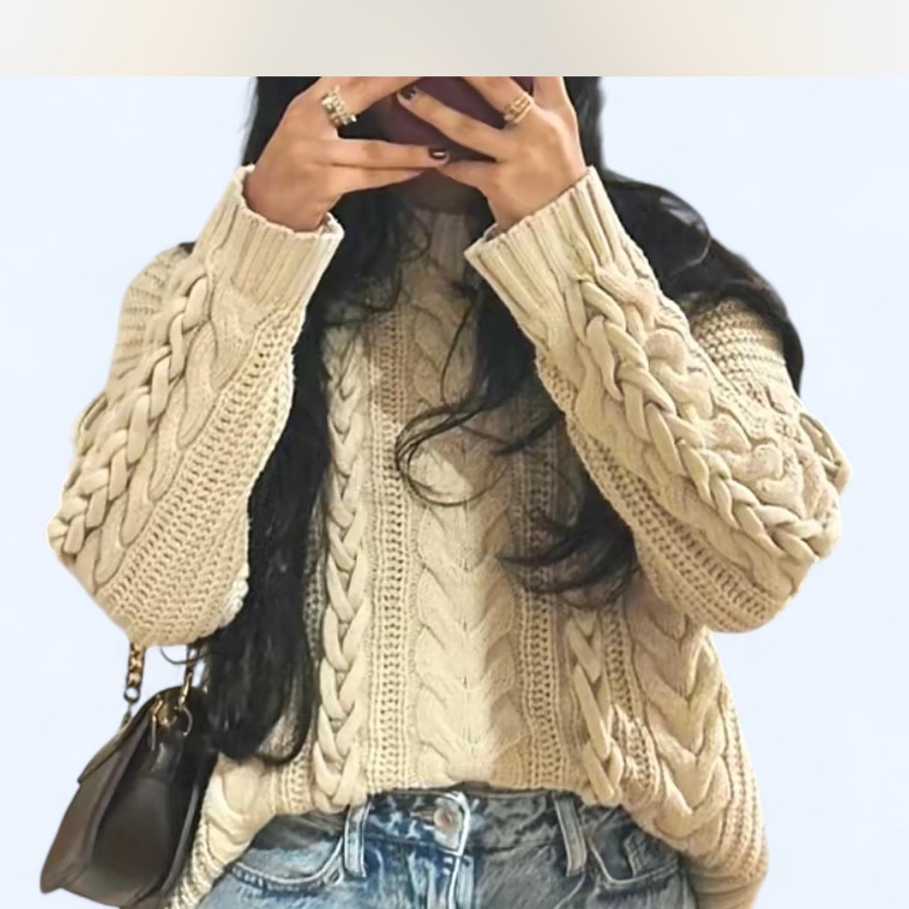 Vero Moda Cable Knit Sweater - Cream